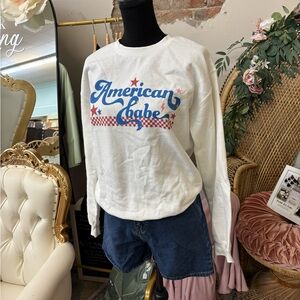 White 'American Babe' Sweatshirt